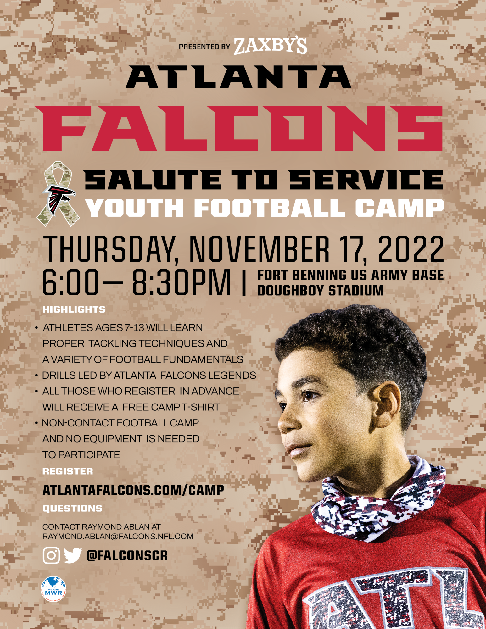 View Event :: Atlanta Falcons Salute to Service Youth Football